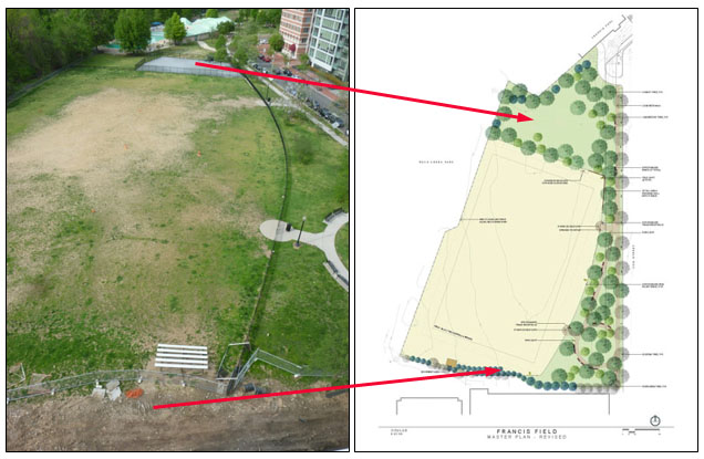 Comparison of photo and plan