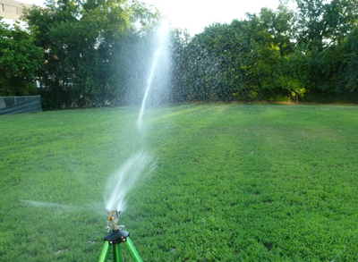 Sprinkler in July 2017